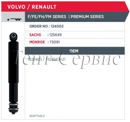 Амортизатор Volvo/Renault(125649)